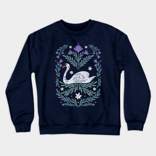 Swan - purple and teal Crewneck Sweatshirt
